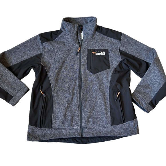 NRA Other - NRA National Rifle Association Mens Hunting Jacket Sz Large Full Zip Gray Black